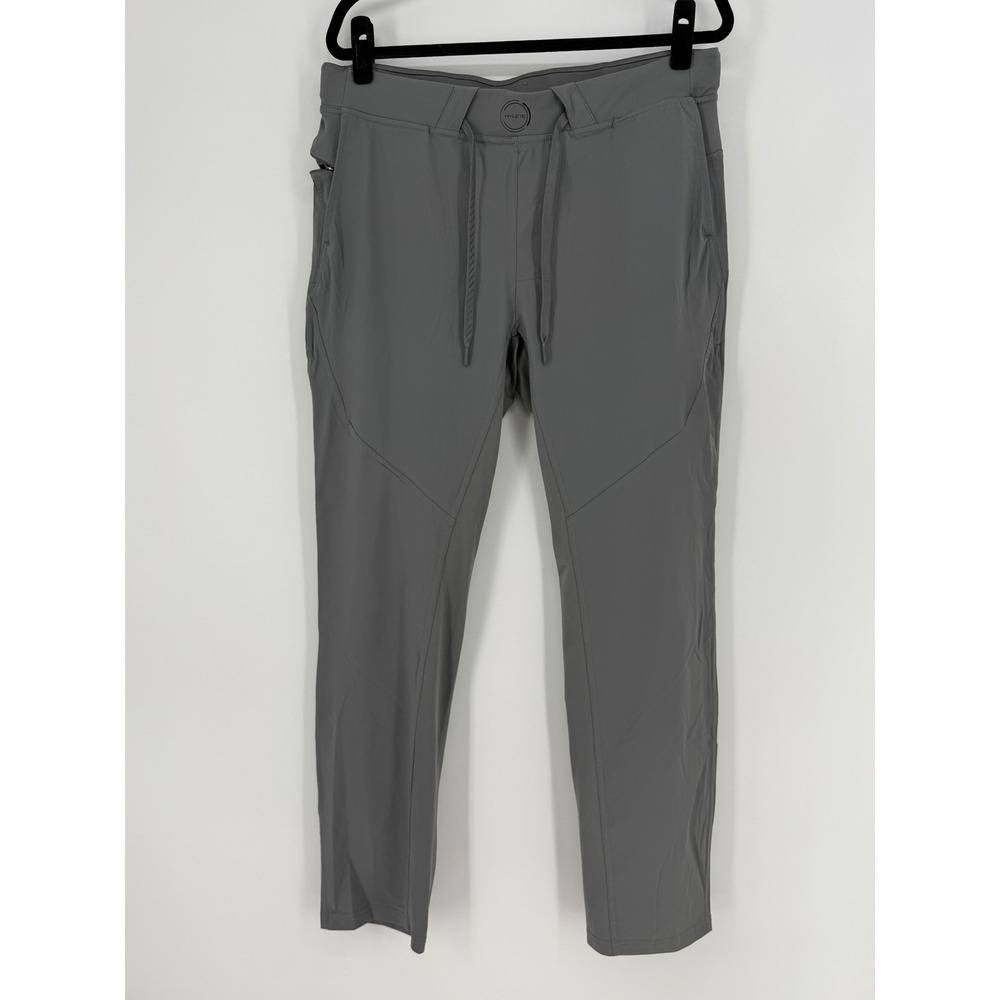 Hylete Mens Ion Training Pants Gray Large 32 Inseam Athletic Gym Joggers Pockets
